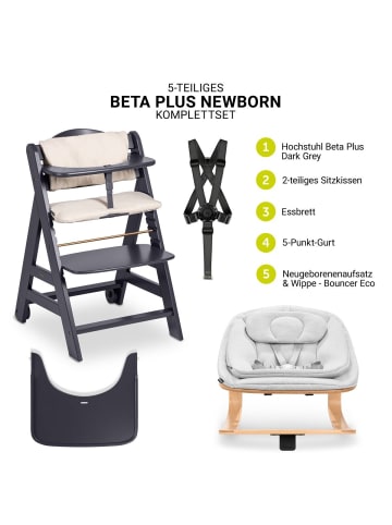 Hauck Beta Plus 5-tlg. Newbornset - Hochstuhl + in schwarz,grau