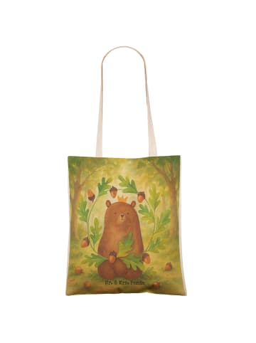 Mr. & Mrs. Panda Strandtasche Bär König Design ohne Spruch in Weiß