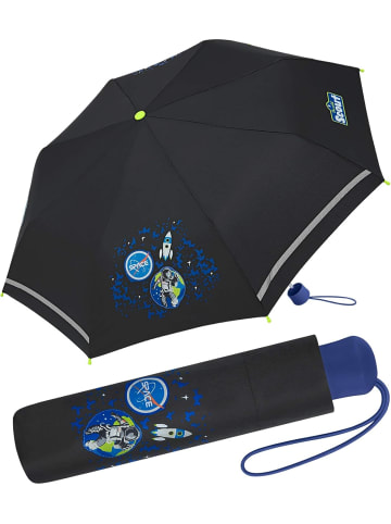 Scout Kinder-Taschenschirm Regenscirm mit reflektierenden Streifen Black Galaxy
