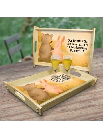 Servierplatte Bär und Hase Umarmen Design mit S... in Weiß