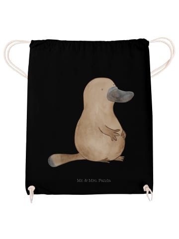 Mr. & Mrs. Panda Stoffbeutel Schnabeltier Mut ohne Spruch in Schwarz