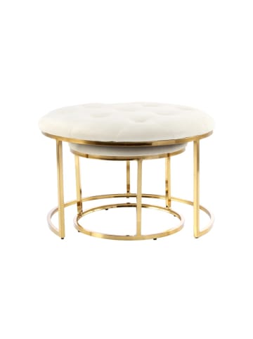 Kayoom Hocker Becky 825 2er-Set in creme - gold