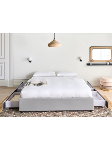 Beliani Doppelbett PRADES in Grau - (W) 149 x (H) 32 x (L) 211 cm