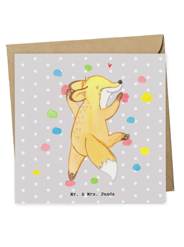 Mr. & Mrs. Panda Einladungskarte Fuchs Bouldern ohne Spruch in Grau Pastell