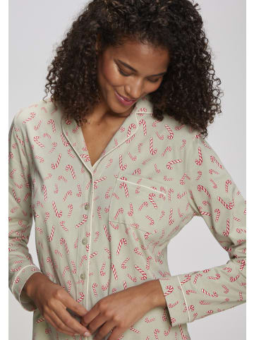 LASCANA Nachthemd in grün-gemustert