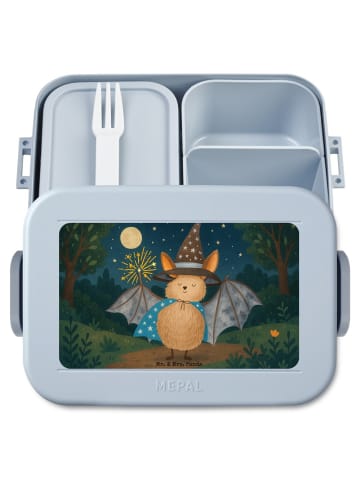 Mr. & Mrs. Panda Bentobox Fledermaus Zauberer Design ohne Spruch in Blau Pastell