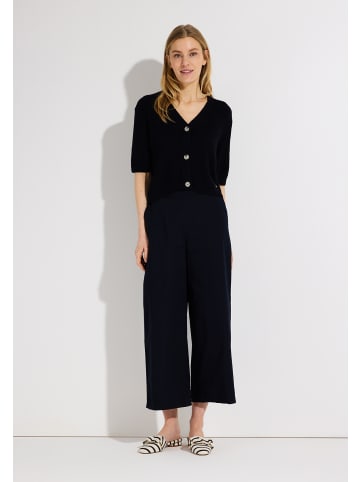 More & More kurze, shiny Struktur-Strickjacke in marine