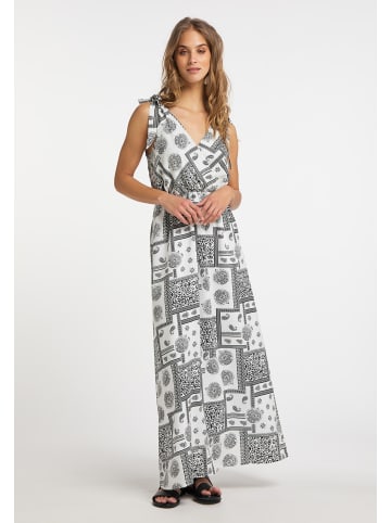 IZIA Damen Maxikleid in Weiss Schwarz