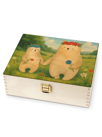 Mr. & Mrs. Panda Teebox Bären mit Blumenkranz Design ohne Spruch in Weiß