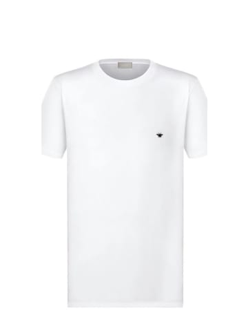 Dior Bienen Stickerei T Shirt weiß