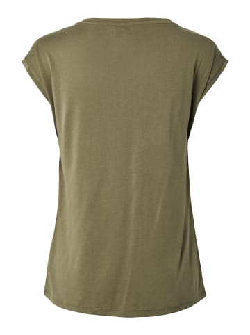 Pieces T-Shirt mit V-Ausschnitt in Grape Leaf