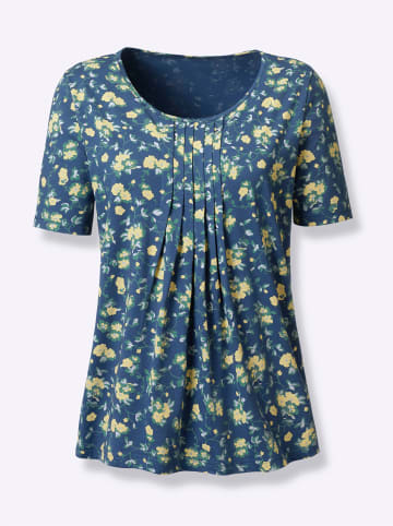 Sieh an! Kurzarmshirt in jeansblau-bedruckt