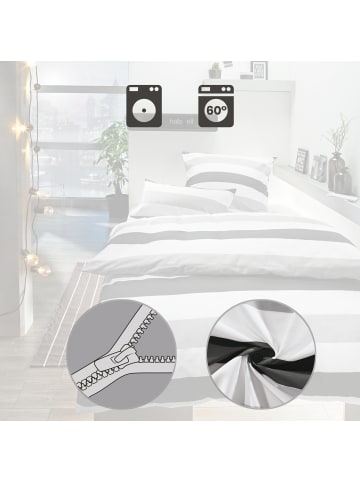 REDBEST Renforcé Bettwäsche in grau-weiß