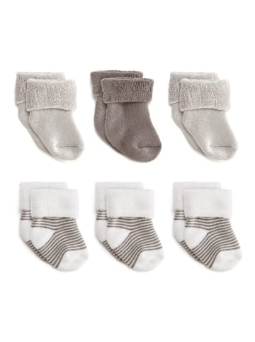 LaLoona Erstlingssocken 6er Pack Baby Söckchen mit Umschlag in beige