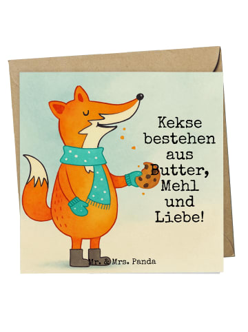 Mr. & Mrs. Panda Deluxe Karte Fuchs Keks Design mit Spruch in Weiß