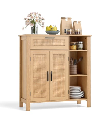 COSTWAY Sideboard Holz in Hellbraun