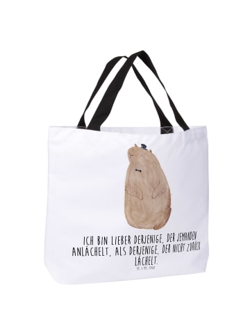 Mr. & Mrs. Panda Reisetasche Murmeltier mit Spruch in Weiß