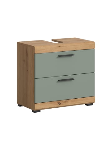 xonox.home Waschbeckenunterschrank in Artisan Eiche/Salbei - (B) 60 x (H) 56 x (T) 37