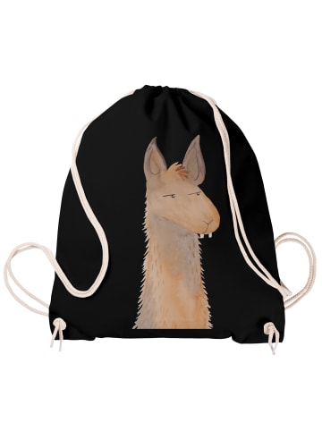 Mr. & Mrs. Panda Gymnastiktasche Lamakopf Genervt ohne Spruch in Schwarz
