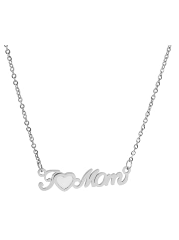 Adeliás Damen Halskette aus Edelstahl mit Perlmutt 43 cm in silber