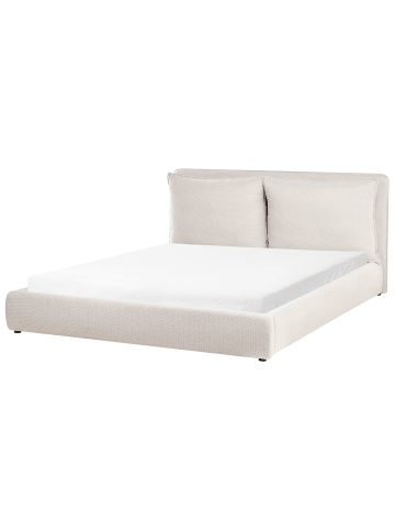 Beliani Doppelbett BAJONNA in Beige/Schwarz - (W) 200 x (H) 94 x (L) 235 cm