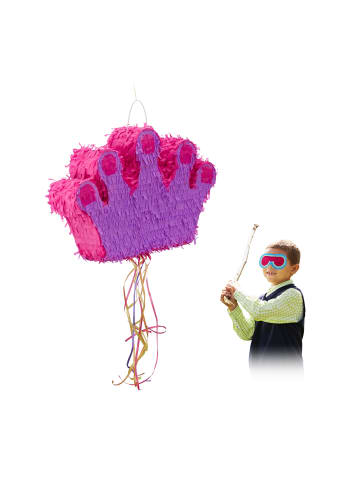 relaxdays Pinata Krone in Lila/Pink