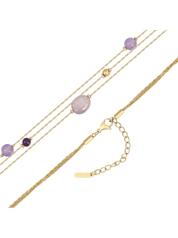 Eastside NY Kette aus Edelstahl mit Amethyst in gelbgold