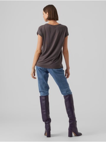 Vero Moda 2er-Pack T-Shirt Einfarbiges Stretch Oberteil in Grau-Pink