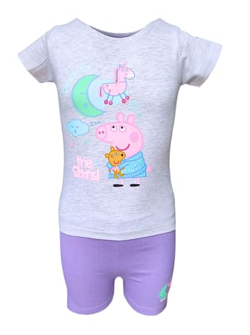 Peppa Pig Schlafanzug Peppa Wutz in Grau-Lila