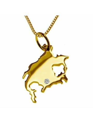 Schmuckador 50cm Kette + Nordamerika mit Brillant 585 Gold in gold