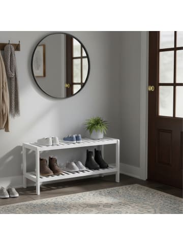 relaxdays Schuhregal in Weiß - (B)70 x (H)33,5 x (T)24,5 cm