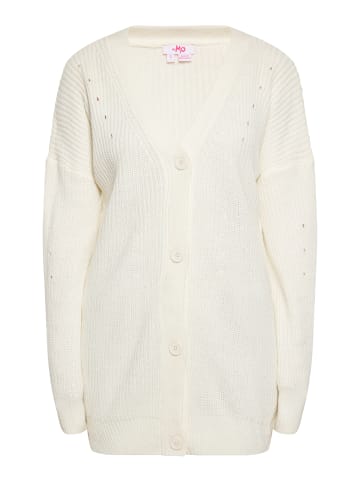 myMo Damen Oversize Strickjacke in Weiss