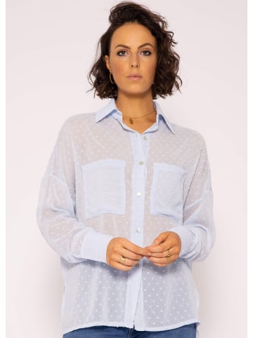 SASSYCLASSY Oversize Plumetis Hemd-Bluse in Hellblau