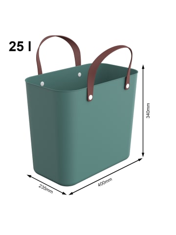 Rotho Albula 2er-Set Einkaufskörbe Taschen 25l in Mistelgrün