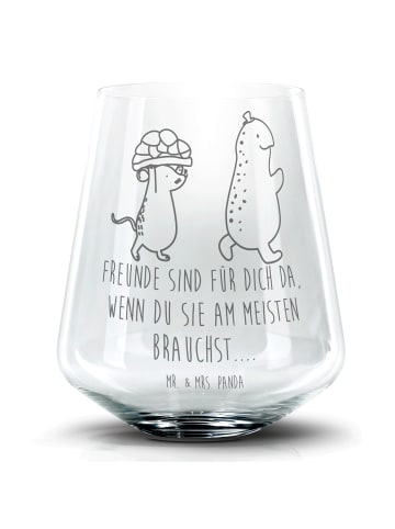 Mr. & Mrs. Panda Whiskeyglas Schildkröte Maus mit Spruch in Transparent