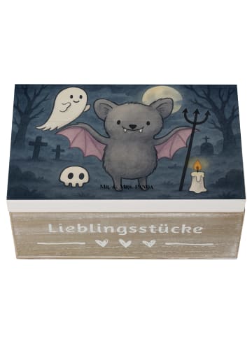 Mr. & Mrs. Panda Truhe Fledermaus Dracula Design ohne Spruch in Weiß