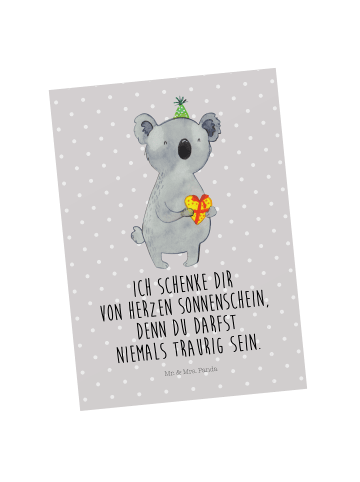 Mr. & Mrs. Panda Wanddeko Koala Geschenk mit Spruch in Grau Pastell