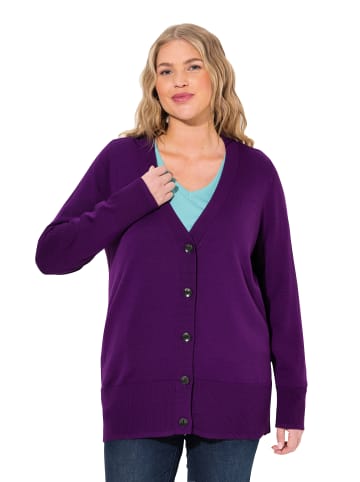 Ulla Popken Strickjacke in dunkles violett