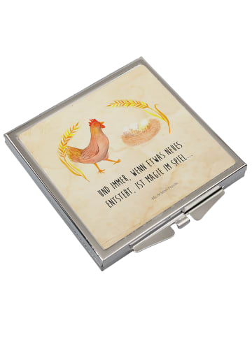 Mr. & Mrs. Panda Kosmetikspiegel Huhn Stolz mit Spruch in Vintage