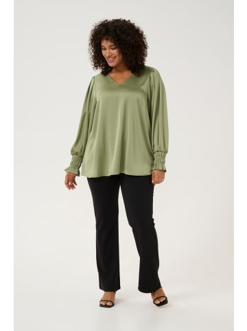 KAFFE curve Langarm-Bluse KChilla A-shape in Oil Green