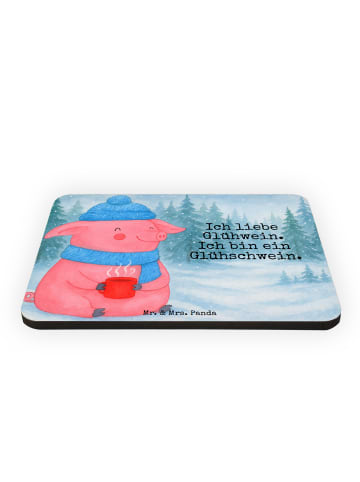 Mr. & Mrs. Panda Magnet Schwein Glühwein Design mit Spruch in Weiß