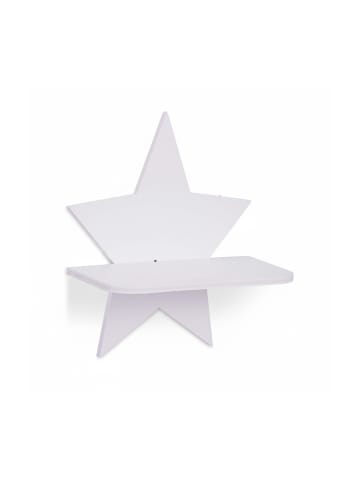 relaxdays Wandregal "Stern" in Weiß - (B)25 x (H)27,5 x (T)11,5 cm