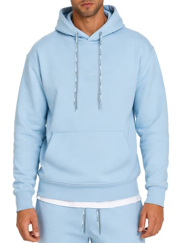 Reichstadt Herren Regular Fit Hoodie Marken-Stick in Baby Blue