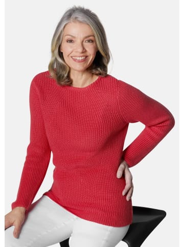 GOLDNER Kurzgröße:  Pullover Figurschmeichelnder Baumwoll-Pullover in rot