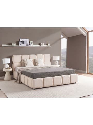 Beliani Doppelbett NOYON in Beige - (W) 200 x (H) 99 x (L) 217 cm