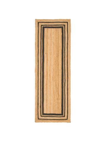 Pergamon Naturfaser Teppich Läufer Jute Salsa in Anthrazit