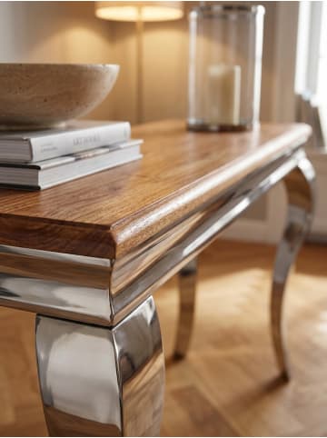 KADIMA DESIGN Konsolentisch Sheesham Massivholz/Metall 130x76,5x42cm Flurtisch
