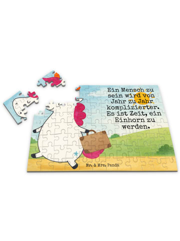 Mr. & Mrs. Panda Puzzle Einhorn Koffer Design mit Spruch in Weiß
