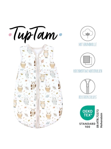 TupTam Baby Ganzjahres Schlafsack Ärmellos Wattiert in weiß/beige
