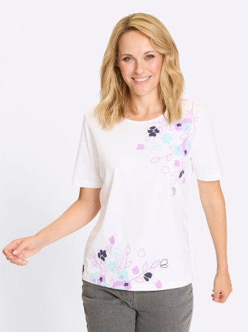 Sieh an! Kurzarmshirt in weiß-orchidee